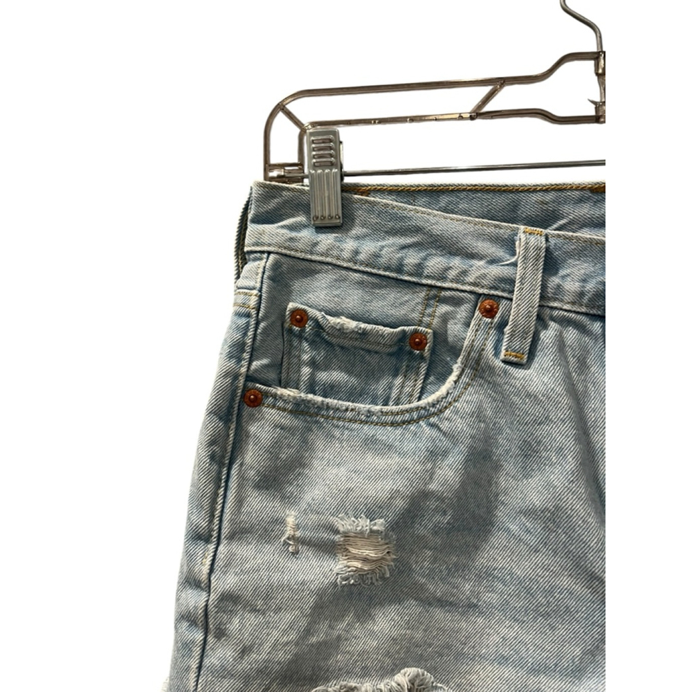 Levi's Strauss 501 Button Fly Denim Jean Shorts Sz 27 Waist Casual Boho Western - Picture 2 of 7